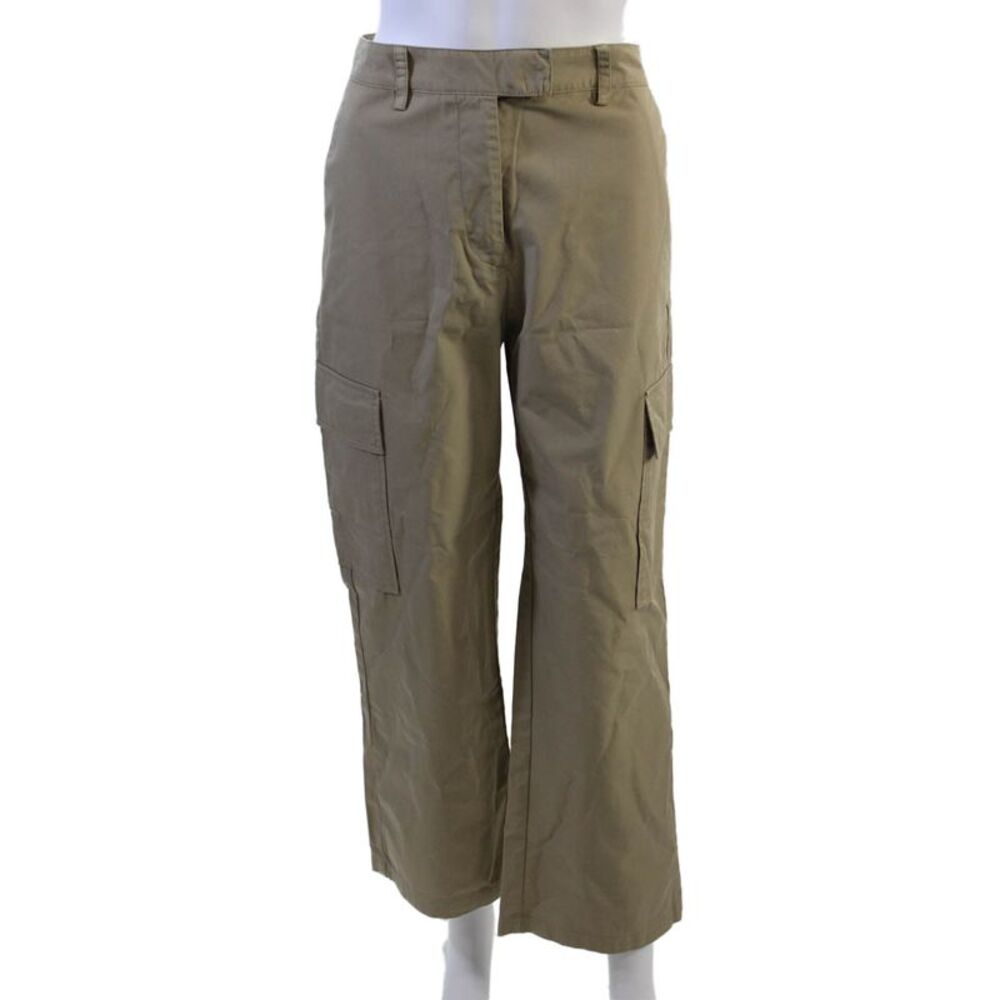 Zara Unisex Cargo Khaki Pants Beige Cotton Hook And Eye Army Size XS